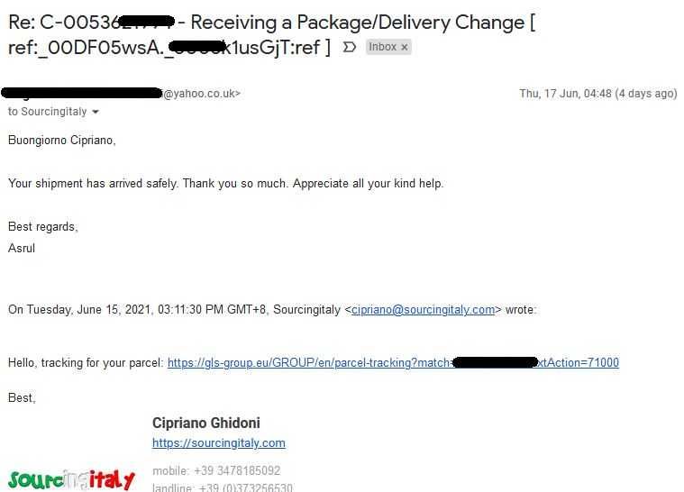 Service Forwarding Mail Italy 356